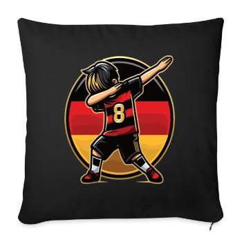 8 Years Boy Soccer Black Red Gold - Sofa pillowcase 17,3'' x 17,3'' (45 x 45 cm) - black - Front