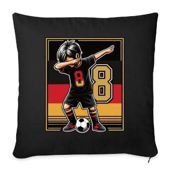8 Years Boy Soccer Black Red Gold - Sofa pillowcase 17,3'' x 17,3'' (45 x 45 cm) - black - Front