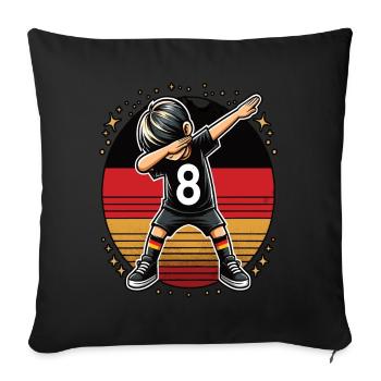 8 Years Boy Soccer Black Red Gold - Sofa pillowcase 17,3'' x 17,3'' (45 x 45 cm) - black - Front