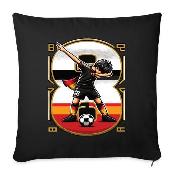 8 Years Boy Soccer Black Red Gold - Sofa pillowcase 17,3'' x 17,3'' (45 x 45 cm) - black - Front