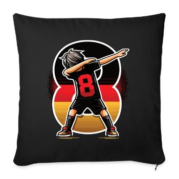 8 Years Boy Soccer Black Red Gold - Sofa pillowcase 17,3'' x 17,3'' (45 x 45 cm) - black - Front