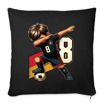 8 Years Boy Soccer Black Red Gold - Sofa pillowcase 17,3'' x 17,3'' (45 x 45 cm) - black - Front