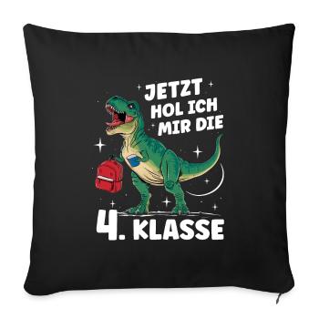 School Enrollment Back to School Boys Schoolchild 4th Grade - Sofa pillowcase 17,3'' x 17,3'' (45 x 45 cm) - black - Front