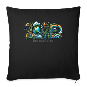 Le Jour de la Terre est chaque jour Climat Nature Environnement Terre - Housse de coussin décorative 45 x 45 cm - noir - Devant