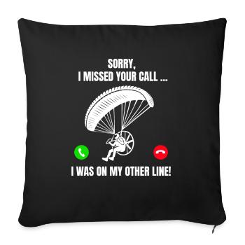 Paragliding Motor paragliding Flying Hang gliding - Sofa pillowcase 17,3'' x 17,3'' (45 x 45 cm) - black - Front