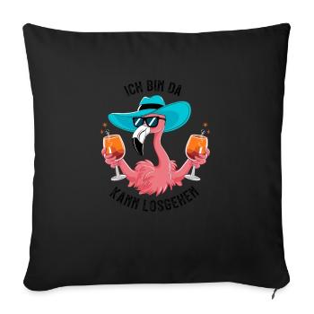 Carnival Festival Carnival Flamingo Costume - Sofa pillowcase 17,3'' x 17,3'' (45 x 45 cm) - black - Front