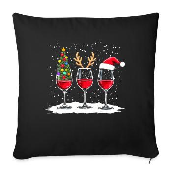 Lustiges Weihnachts Outfit Weingläser Weihnachten - Sofakissenbezug 45 x 45 cm - Schwarz - Vorne