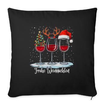 Drôle Tenue de Noël Femmes Joyeux Noël - Housse de coussin décorative 45 x 45 cm - noir - Devant