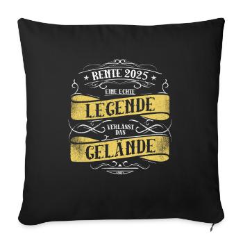 Gift Pension Pension Man Woman Pensioner 2025 - Sofa pillowcase 17,3'' x 17,3'' (45 x 45 cm) - black - Front