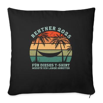 Cadeau Pension Pension Homme Femme Retraité 2025 - Housse de coussin décorative 45 x 45 cm - noir - Devant
