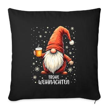 Noël Gnome Noël Tenue de fête de Noël drôle - Housse de coussin décorative 45 x 45 cm - noir - Devant