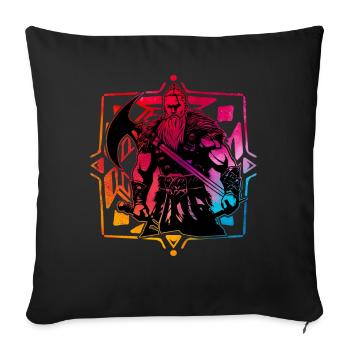Wikinger - Sofakissenbezug 45 x 45 cm - Schwarz - Vorne