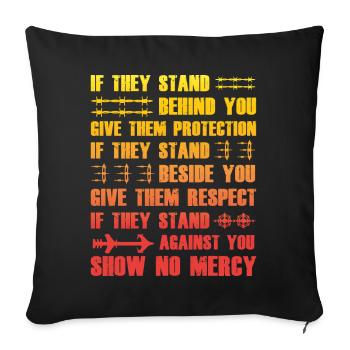 Dicton viking - Housse de coussin décorative 45 x 45 cm - noir - Devant