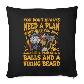 Vous n’avez pas toujours besoin d’un plan Viking Citation - Housse de coussin décorative 45 x 45 cm - noir - Devant