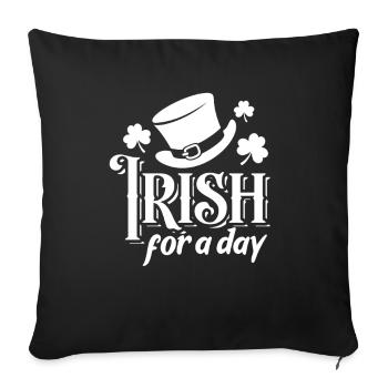 Irlandais d’un jour - Shamrock - Irlande - Housse de coussin décorative 45 x 45 cm - noir - Devant