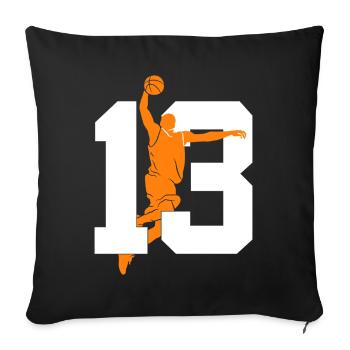 NUMMER 13 BASKETBALL 13. GEBURTSTAG - Sofakissenbezug 45 x 45 cm - Schwarz - Vorne