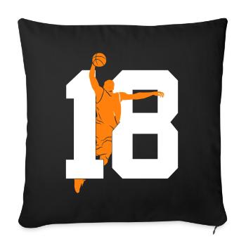 NUMÉRO 18 BASKETBALL 18E ANNIVERSAIRE - Housse de coussin décorative 45 x 45 cm - noir - Devant