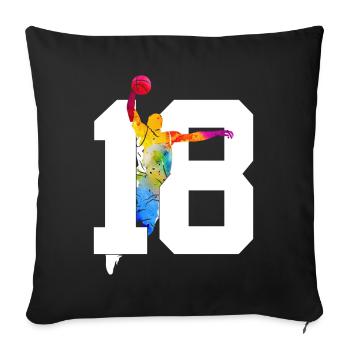NUMÉRO 18 BASKETBALL 18E ANNIVERSAIRE - Housse de coussin décorative 45 x 45 cm - noir - Devant