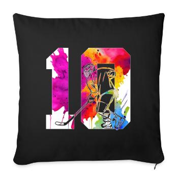 NUMBER 10 HOCKEY 10TH BIRTHDAY - Sofa pillowcase 17,3'' x 17,3'' (45 x 45 cm) - black - Front