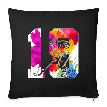 NUMBER 19 HOCKEY 19TH BIRTHDAY - Sofa pillowcase 17,3'' x 17,3'' (45 x 45 cm) - black - Front