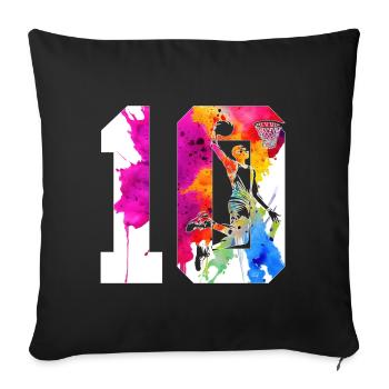 10. GEBURTSTAG BASKETBALL NUMMER 10 - Sofakissenbezug 45 x 45 cm - Schwarz - Vorne