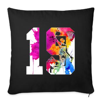 19E ANNIVERSAIRE BASKET NUMÉRO 19 - Housse de coussin décorative 45 x 45 cm - noir - Devant