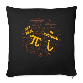 Humour mathématique – Pi vs. nombre imaginaire - Housse de coussin décorative 45 x 45 cm - noir - Devant