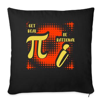 Humour mathématique – Pi vs. nombre imaginaire - Housse de coussin décorative 45 x 45 cm - noir - Devant