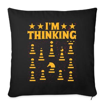 I'm thinking please wait Chess - Sofa pillowcase 17,3'' x 17,3'' (45 x 45 cm) - black - Front