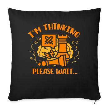 I'm thinking please wait Chess - Sofa pillowcase 17,3'' x 17,3'' (45 x 45 cm) - black - Front