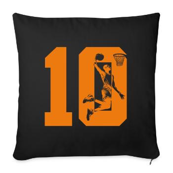 NUMMER 10 BASKETBALL 10. GEBURTSTAG - Sofakissenbezug 45 x 45 cm - Schwarz - Vorne