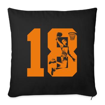 NUMÉRO 18 BASKETBALL 18E ANNIVERSAIRE - Housse de coussin décorative 45 x 45 cm - noir - Devant