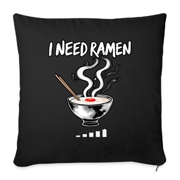J’ai besoin de Ramen - Housse de coussin décorative 45 x 45 cm - noir - Devant