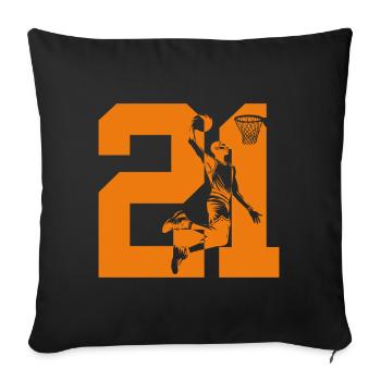 NUMBER 21 BASKETBALL 21ST BIRTHDAY - Sofa pillowcase 17,3'' x 17,3'' (45 x 45 cm) - black - Front