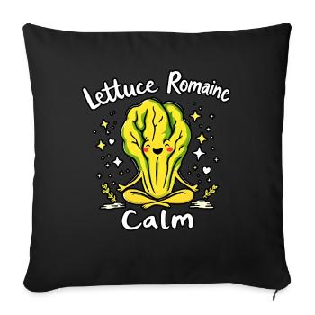 Salat Romaine Calm – Lustiger Salat - Sofakissenbezug 45 x 45 cm - Schwarz - Vorne