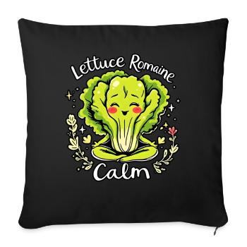 Lettuce Romaine Calm – Funny Salad Yoga - Sofa pillowcase 17,3'' x 17,3'' (45 x 45 cm) - black - Front