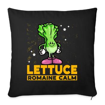 Lettuce Romaine Calm – Funny Salad - Sofa pillowcase 17,3'' x 17,3'' (45 x 45 cm) - black - Front