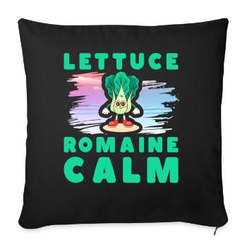 Lettuce Romaine Calm – Funny Salad - Sofa pillowcase 17,3'' x 17,3'' (45 x 45 cm) - black - Front
