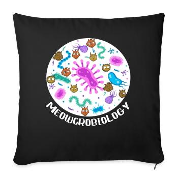 Meowcrobiology - Sofa pillowcase 17,3'' x 17,3'' (45 x 45 cm) - black - Front