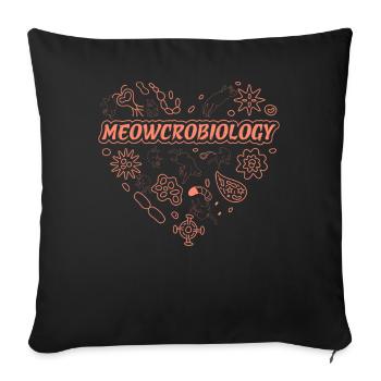 Meowcrobiology - Sofa pillowcase 17,3'' x 17,3'' (45 x 45 cm) - black - Front
