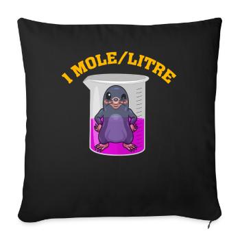 1 Mole/L - Sofa pillowcase 17,3'' x 17,3'' (45 x 45 cm) - black - Front