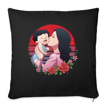 Maman de la fée Une - Housse de coussin décorative 45 x 45 cm - noir - Devant
