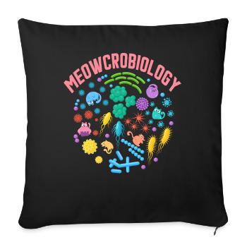 Meowcrobiology - Sofa pillowcase 17,3'' x 17,3'' (45 x 45 cm) - black - Front