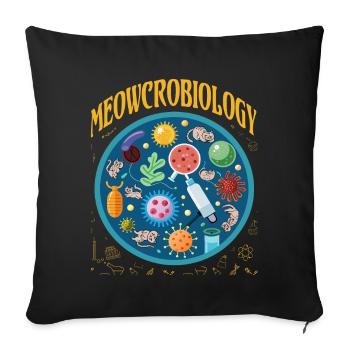Meowcrobiology - Sofa pillowcase 17,3'' x 17,3'' (45 x 45 cm) - black - Front