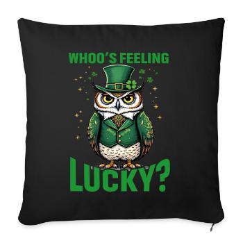 Qui se sent chanceux ? - Housse de coussin décorative 45 x 45 cm - noir - Devant