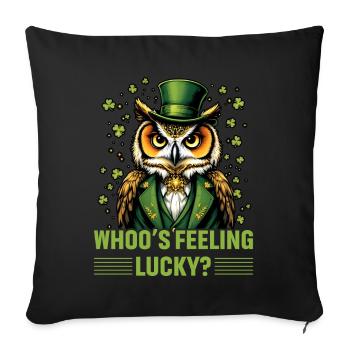 Qui se sent chanceux ? - Housse de coussin décorative 45 x 45 cm - noir - Devant