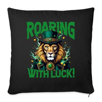 Rugir de chance - Housse de coussin décorative 45 x 45 cm - noir - Devant