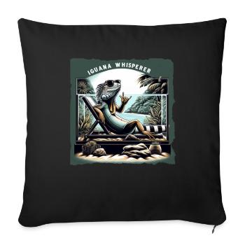 Bartagame - Bearded Dragon Geschenk - Sofakissenbezug 45 x 45 cm - Schwarz - Vorne