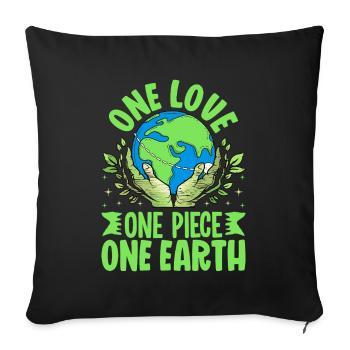One Love One Earth - Sofa pillowcase 17,3'' x 17,3'' (45 x 45 cm) - black - Front