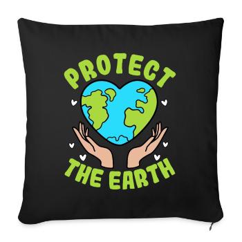 Protégez la Terre - Housse de coussin décorative 45 x 45 cm - noir - Devant
